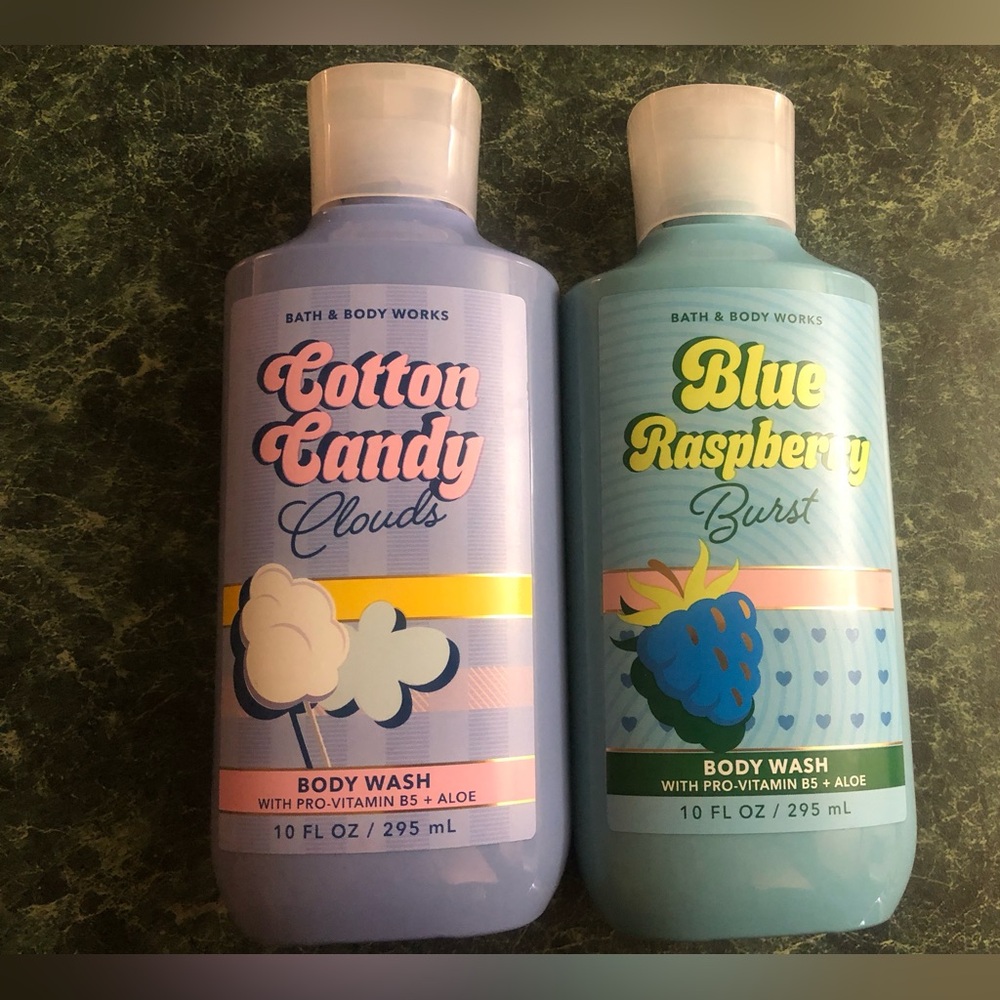 Bath & Body Works Cotton Candy Clouds Body Wash - & Blue raspberry NEW 10 oz